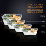 NNEDPE 50 Packs Food Containers Plastic Base + Lids Bulk 750ml