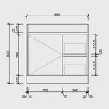 NNEDPE Grace Finger Pull Bathroom Toilet Vanity Basin Storage Cabinet 900mm
