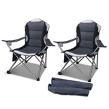 NNEDSZ of 2 Portable Folding Camping Armchair - Grey