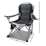 NNEDSZ of 2 Portable Folding Camping Armchair - Grey