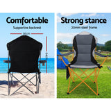 NNEDSZ of 2 Portable Folding Camping Armchair - Grey
