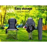 NNEDSZ of 2 Portable Folding Camping Armchair - Grey