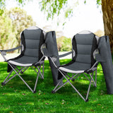 NNEDSZ of 2 Portable Folding Camping Armchair - Grey