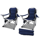 NNEDSZ 2X Camping Chairs Folding Arm Chair Portable Outdoor Garden Fishing