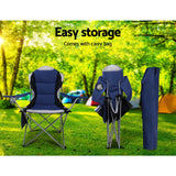 NNEDSZ 2X Camping Chairs Folding Arm Chair Portable Outdoor Garden Fishing