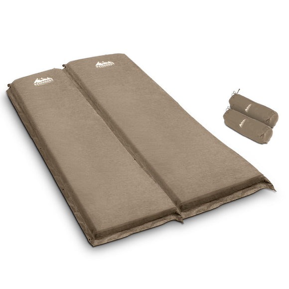 NNEDSZ Self Inflating Mattress Camping Sleeping Mat Air Bed Pad Double Coffee 10CM Thick
