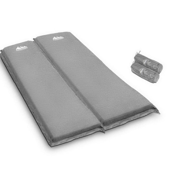 NNEDSZ Self Inflating Mattress Camping Sleeping Mat Air Bed Pad Double Grey 10CM Thick