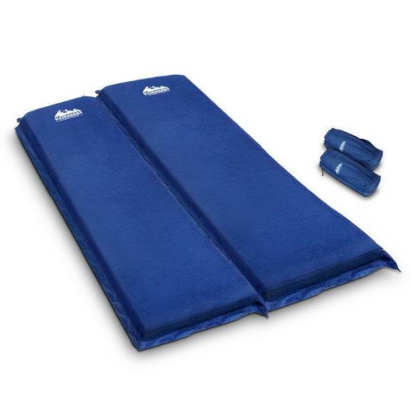 NNEDSZ Self Inflating Mattress Camping Sleeping Mat Air Bed Pad Double Navy 10CM Thick