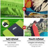 NNEDSZ Self Inflating Mattress Camping Sleeping Mat Air Bed Pad Single Green