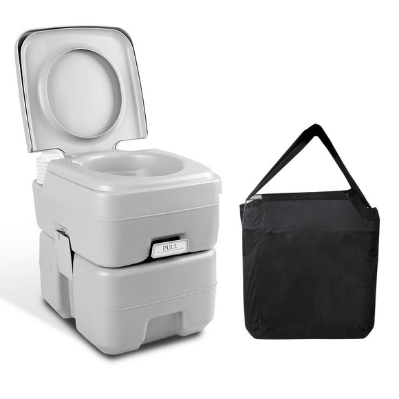 NNEDSZ 20L Portable Outdoor Camping Toilet with Carry Bag- Grey