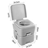 NNEDSZ 20L Portable Outdoor Camping Toilet with Carry Bag- Grey