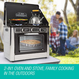 NNEMB 2 Burner Portable Camping Oven Cooking LPG Gas Stove Stainless Steel