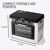 NNEMB 2 Burner Portable Camping Oven Cooking LPG Gas Stove Stainless Steel
