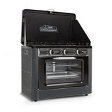 NNEMB 2 Burner Gas Portable Camping Oven Stove Combo-Grey