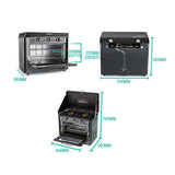 NNEMB 2 Burner Gas Portable Camping Oven Stove Combo-Grey