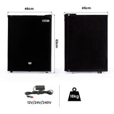NNEMB 70L Portable Bar Fridge and Freezer 12V/24V/240V for Camping-Caravans-Black