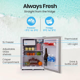 NNEMB 70L Portable Bar Fridge and Freezer 12V/24V/240V for Camping-Caravans-Silver