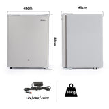 NNEMB 70L Portable Bar Fridge and Freezer 12V/24V/240V for Camping-Caravans-Silver