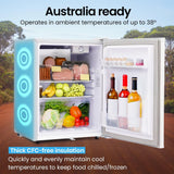 NNEMB 70L Portable Bar Fridge and Freezer 12V/24V/240V for Camping-Caravans-Silver