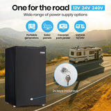 NNEMB 95L Portable Upright Fridge and Freezer 12V/24V/240V for Camping-Caravans-Black