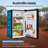 NNEMB 95L Portable Upright Fridge and Freezer 12V/24V/240V for Camping-Caravans-Black