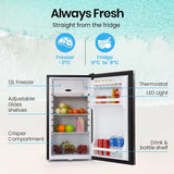 NNEMB 95L Portable Upright Fridge and Freezer 12V/24V/240V for Camping-Caravans-Black