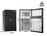 NNEMB 95L Portable Upright Fridge 12V/24V/240V for Motorhome-Caravan-Black