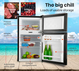 NNEMB 95L Portable Upright Fridge 12V/24V/240V for Motorhome-Caravan-Black