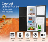 NNEMB 125L Portable Upright Fridge 12V/24V/240V for Motorhome and Caravan-Black