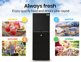 NNEMB 125L Portable Upright Fridge 12V/24V/240V for Motorhome and Caravan-Black