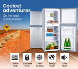 NNEMB 125L Portable Upright Fridge Refrigerator 12V/24V/240V for Motorhome-Caravan