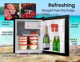 NNEMB 57L Portable Camping Bar Fridge with Freezer 12V/24V/240V-Black
