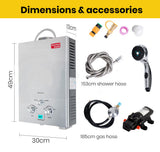 NNEMB 12V Tankless Outdoor Camping Shower Water Heater with Bonus Water Pump