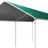 NNEDSZ 3m x6m Carport Kits Gazebo Canopy Tent Cover Metal Garden Shed Green