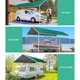 NNEDSZ 3m x6m Carport Kits Gazebo Canopy Tent Cover Metal Garden Shed Green