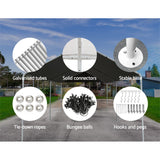 NNEDSZ 3m x6m Carport Kits Gazebo Canopy Tent Cover Metal Garden Shed Green