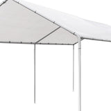 NNEDSZ 3m x6m Carport Kits Gazebo Canopy Tent Cover Metal Garden Shed White