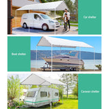 NNEDSZ 3m x6m Carport Kits Gazebo Canopy Tent Cover Metal Garden Shed White