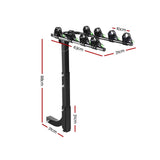 NNEDSZ Bike Carrier 4 Bicycle Car Rear Rack Hitch Mount 2 Towbar Foldable Steel