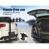 NNEDSZ Bike Carrier 4 Bicycle Car Rear Rack Hitch Mount 2 Towbar Foldable Steel