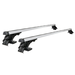 NNEDSZ Universal Car Roof Rack 1450mm Cross Bars Aluminium Silver Adjustable Brackets Carrier 90kg