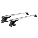 NNEDSZ Universal Car Roof Rack 1450mm Cross Bars Aluminium Silver Adjustable Brackets Carrier 90kg
