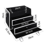 NNEDSZ Portable Cosmetic Beauty Makeup Carry Case with Mirror - Black