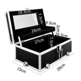 NNEDSZ Portable Cosmetic Beauty Makeup Carry Case with Mirror - Black