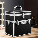 NNEDSZ Portable Cosmetic Beauty Makeup Carry Case with Mirror - Black