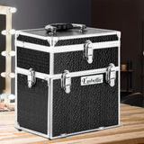 NNEDSZ Portable Cosmetic Beauty Makeup Carry Case with Mirror - Crocodile Black