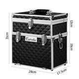 NNEDSZ Portable Cosmetic Beauty Makeup Carry Case with Mirror - Diamond Black