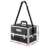 NNEDSZ Portable Cosmetic Beauty Makeup Case - Diamond Black