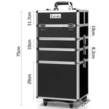 NNEDSZ 7 in 1 Portable Cosmetic Beauty Makeup Trolley - Black