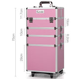 NNEDSZ 7 in 1 Portable Cosmetic Beauty Makeup Trolley - Pink